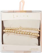 Leith 3-Pack Initial Bead Bracelet