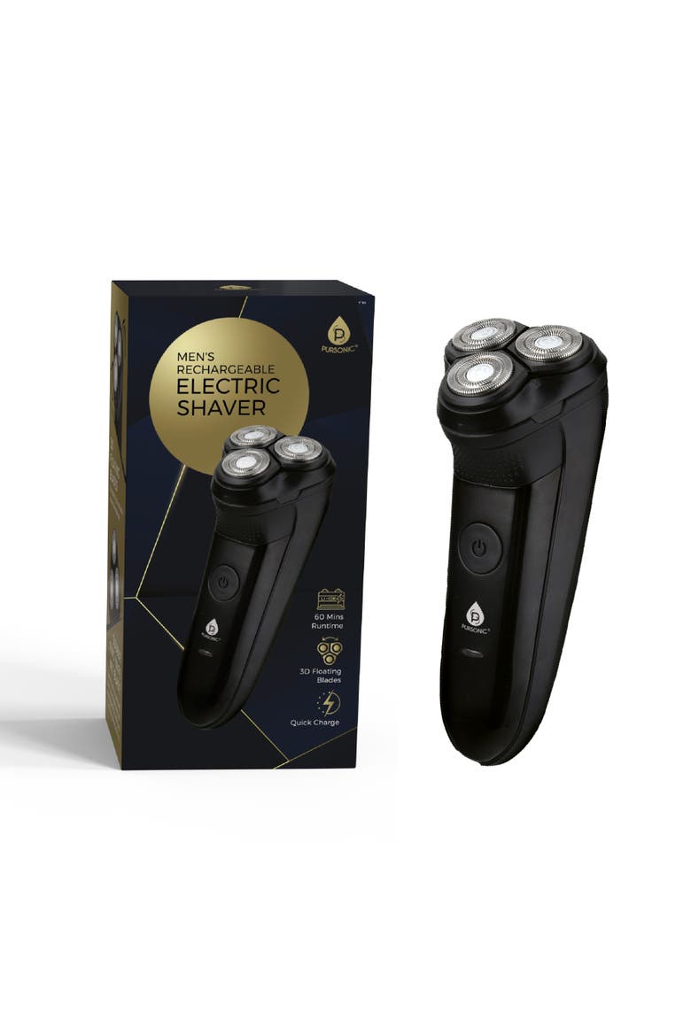 Men's Rechargeable Electric Shaver, Alternate, color, Black