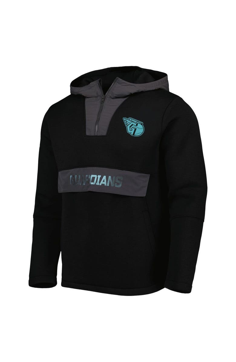 LEVELWEAR Men's Levelwear Black Cleveland Guardians Ruckus Quarter-Zip Hoodie, Alternate, color, Black