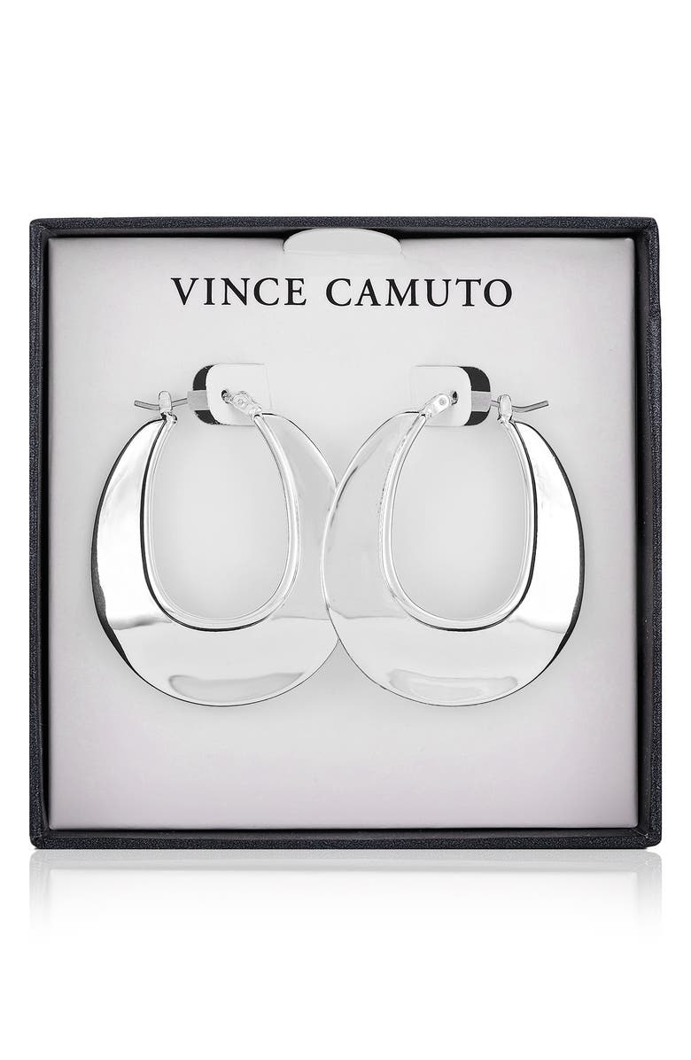 Vince Camuto Scoop Hoop Earrings, Alternate, color, Silver Tone