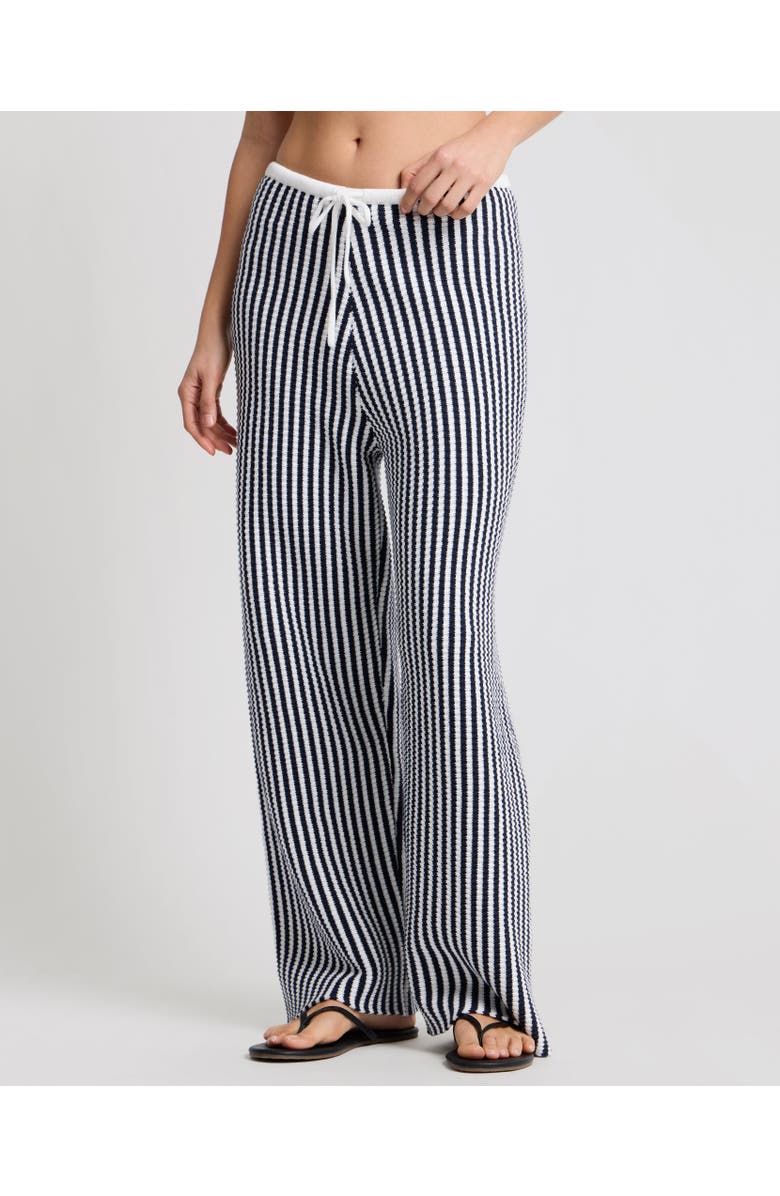 Onia Fisherman Drawstring Pant, Main, color, Noir Navy/White