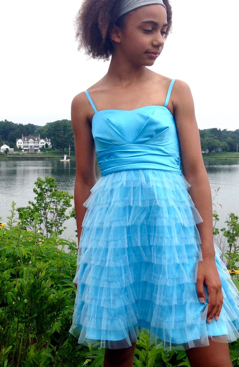 Stella M'Lia Tiered Tulle A-Line Dress, Alternate, color, 