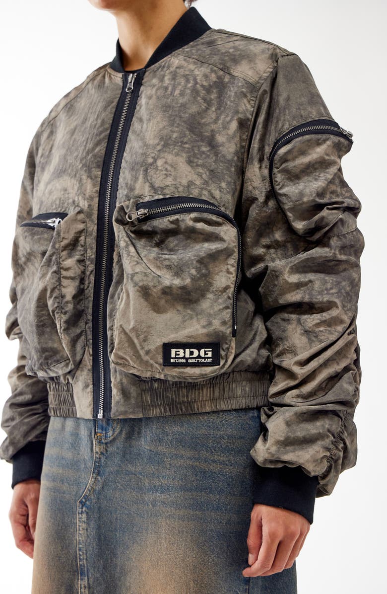 BDG Urban Outfitters Utility Nylon Bomber Jacket, Alternate, color, Dark Grey