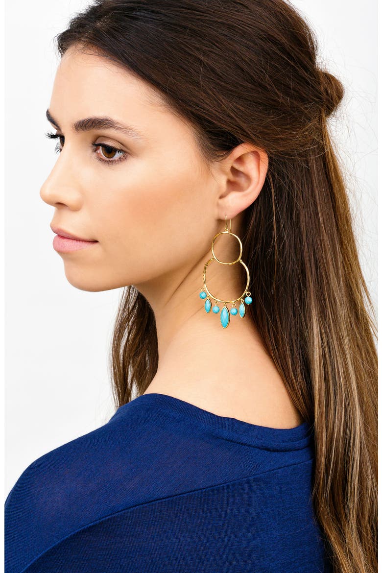 Eliza Chandelier Earrings, Alternate, color, TURQUOISE / GOLD