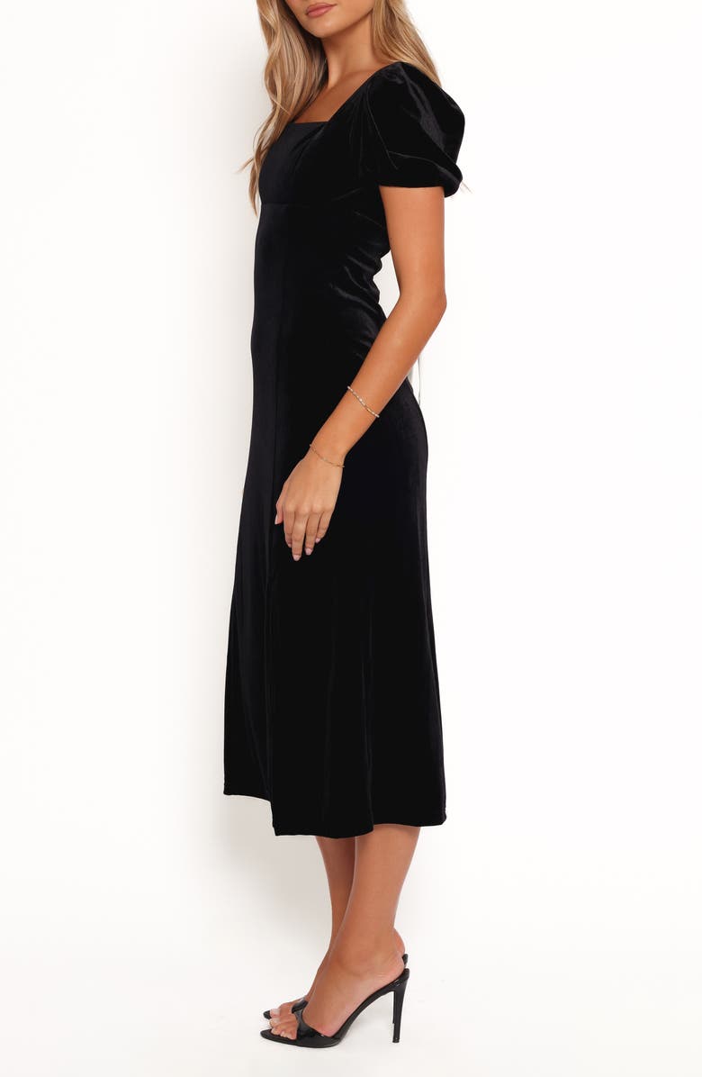 Petal & Pup Quinnie Puff Sleeve Velvet Midi Dress, Alternate, color,