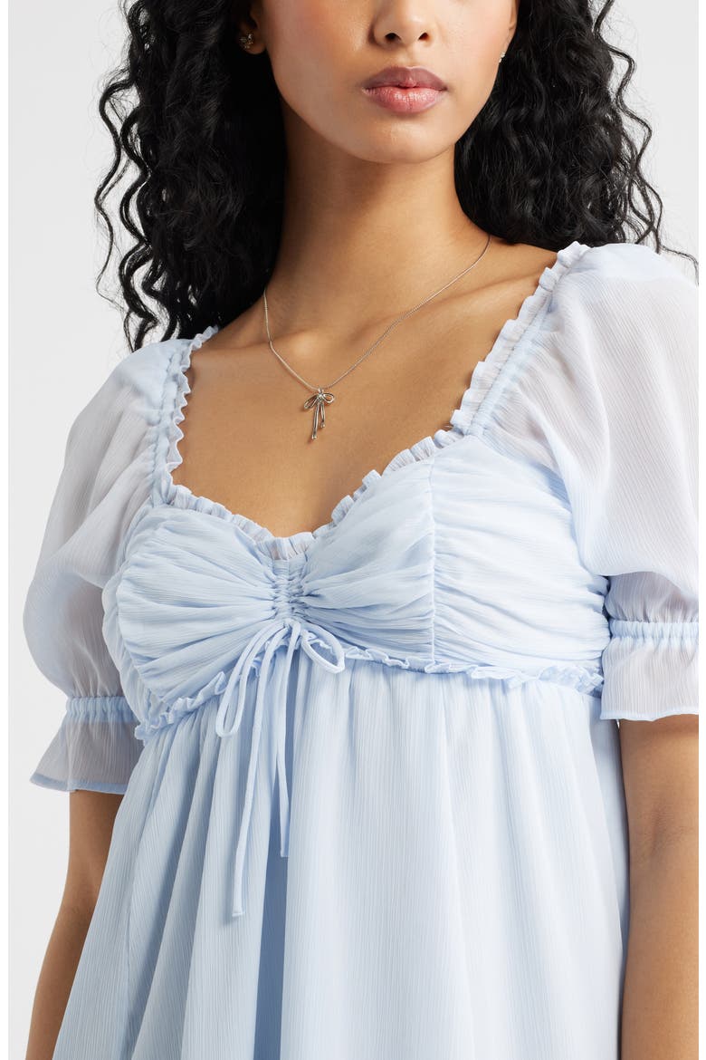 Chiffon Babydoll Minidress, Alternate, color, BLUE BIRD