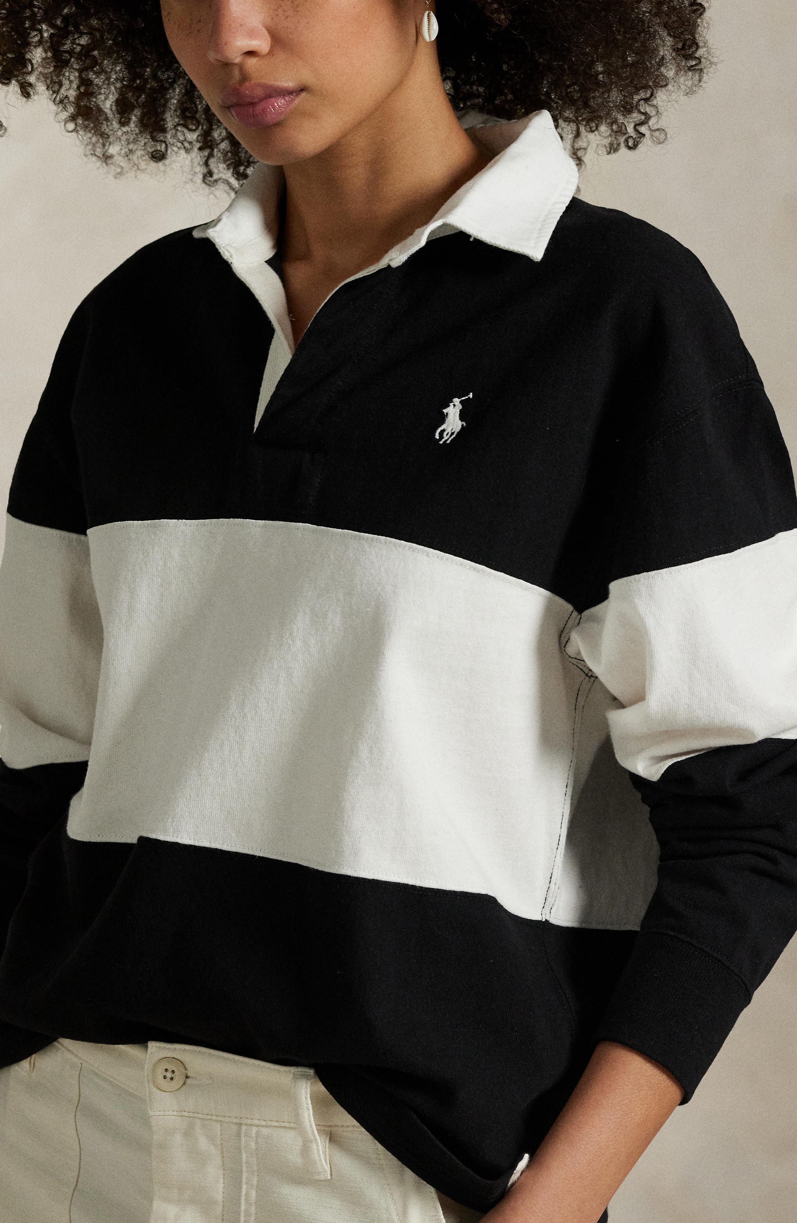 Polo Ralph Lauren Colorblock Cotton Rugby Shirt (Women) | Nordstrom