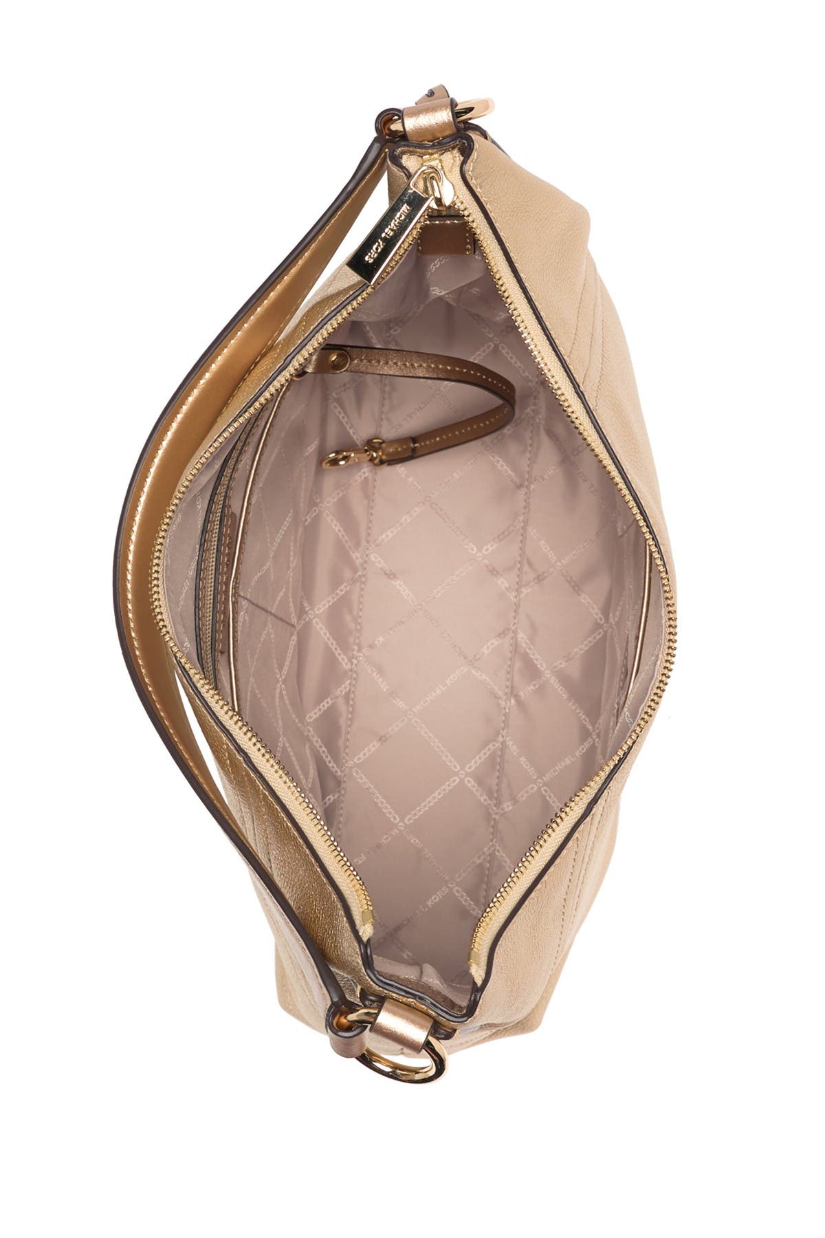 MICHAEL Michael Kors Aria Metallic Leather Hobo Bag, Alternate, color, 