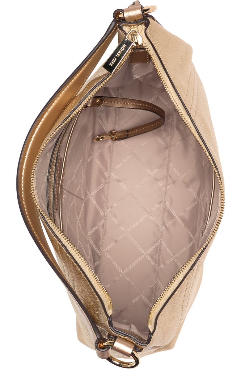 MICHAEL Michael Kors Aria Metallic Leather Hobo Bag, Alternate, color,
