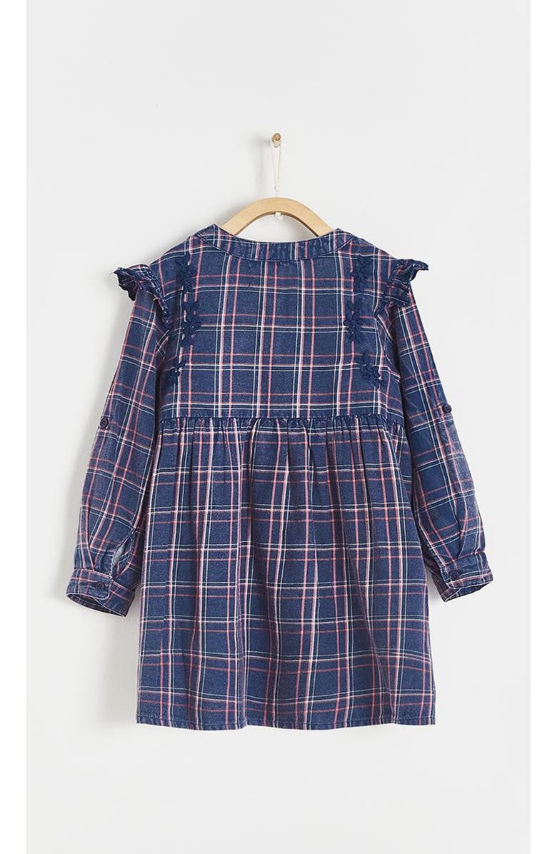 Babycottons Beli Flannel Ruffle Shirt Dress Berlin for Infant, Alternate, color, Blue