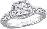 DELMAR Diamond Halo Art Deco Ring