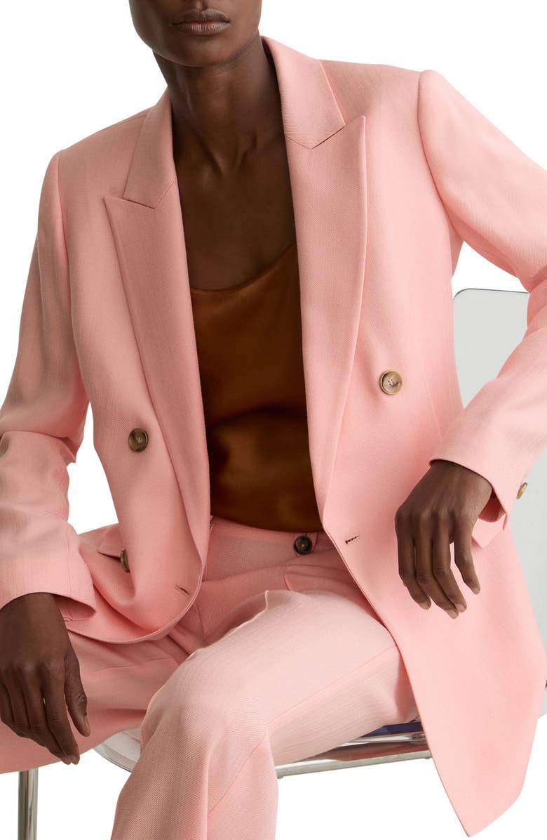 Reiss Magda Double Breasted Blazer, Alternate, color, Pink