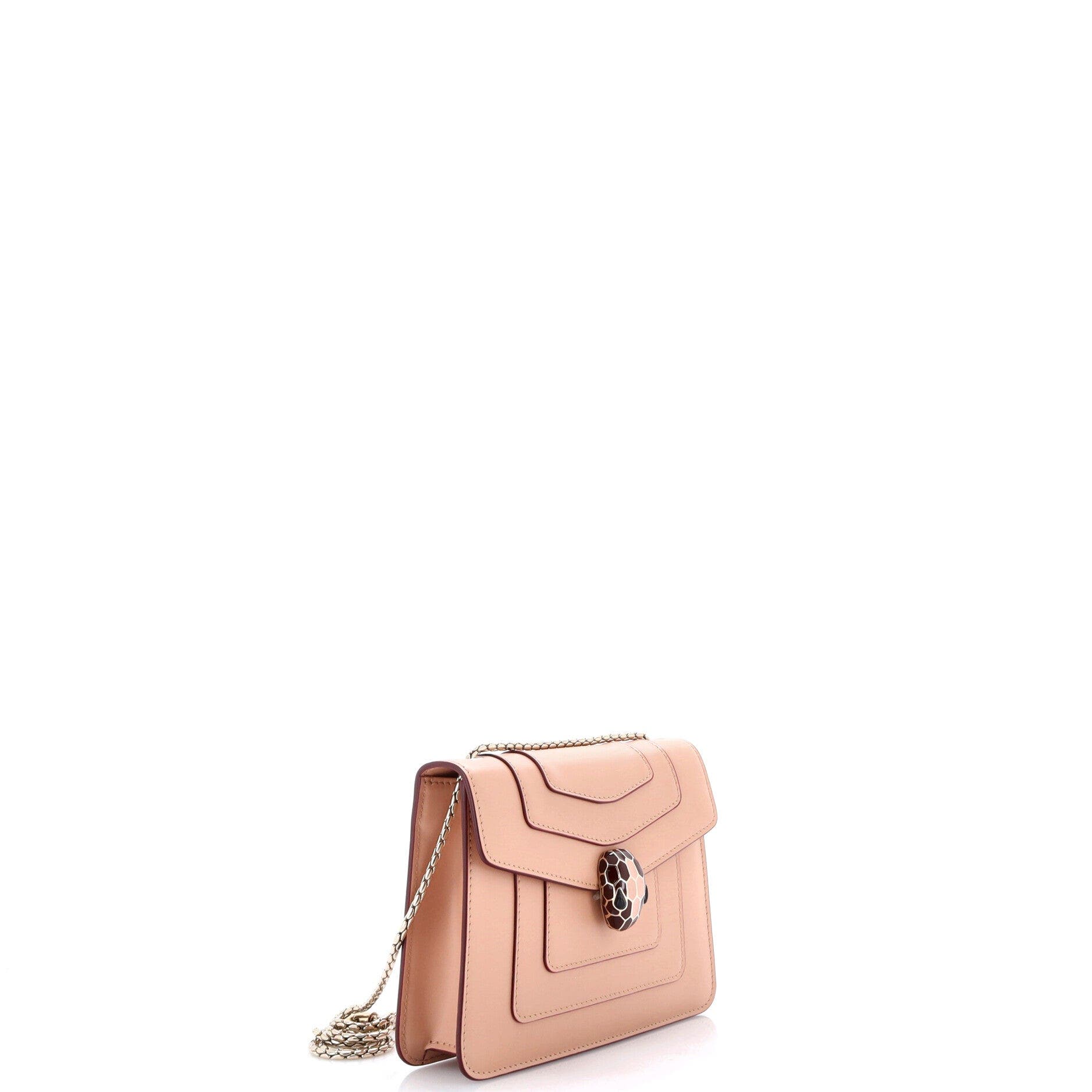 Serpenti Forever Square Shoulder Bag Leather Small, Alternate, color, White