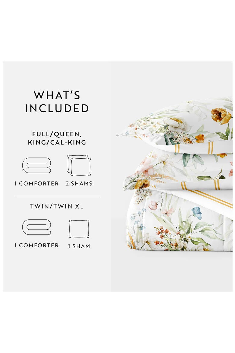 Floral Print 3-Piece Comforter Set, Alternate, color, CLAY