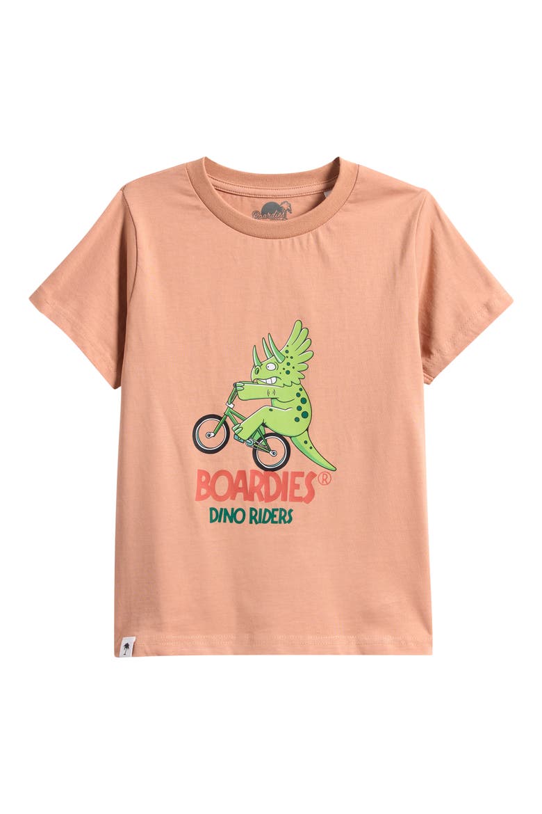 Kids' Dino Rider Cotton Graphic T-Shirt, Main, color, PEACH