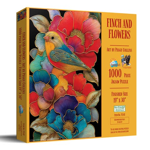 Finch and Flowers 1000 piece Jigsaw Puzzle for Adults