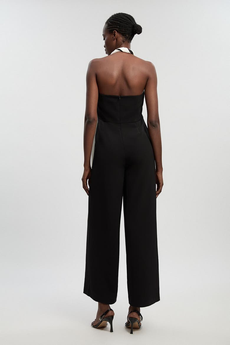 Soft Tailored Halter Neck Jumpsuit, Alternate, color, Mono