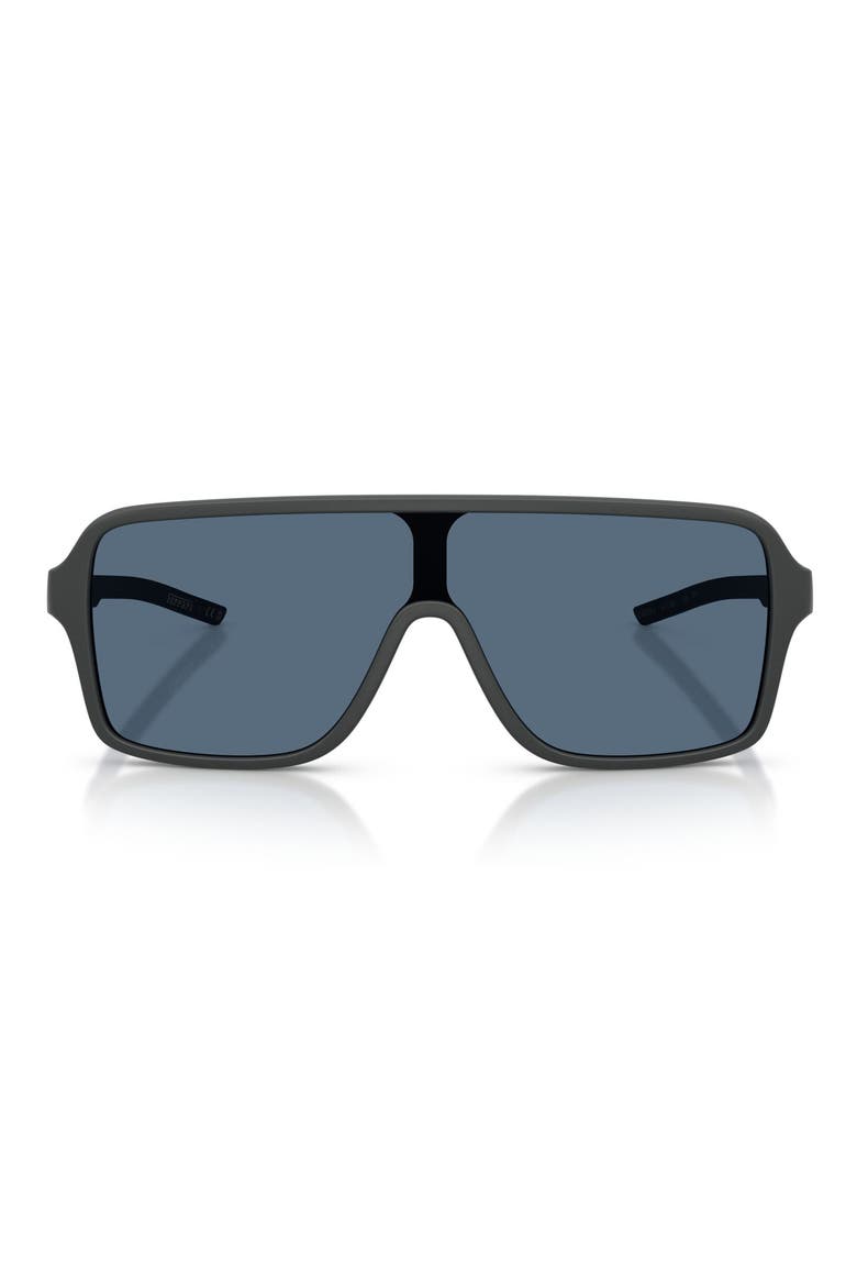 132mm Rectangular Sunglasses, Main, color, MATTE DARK GREY / DARK BLUE