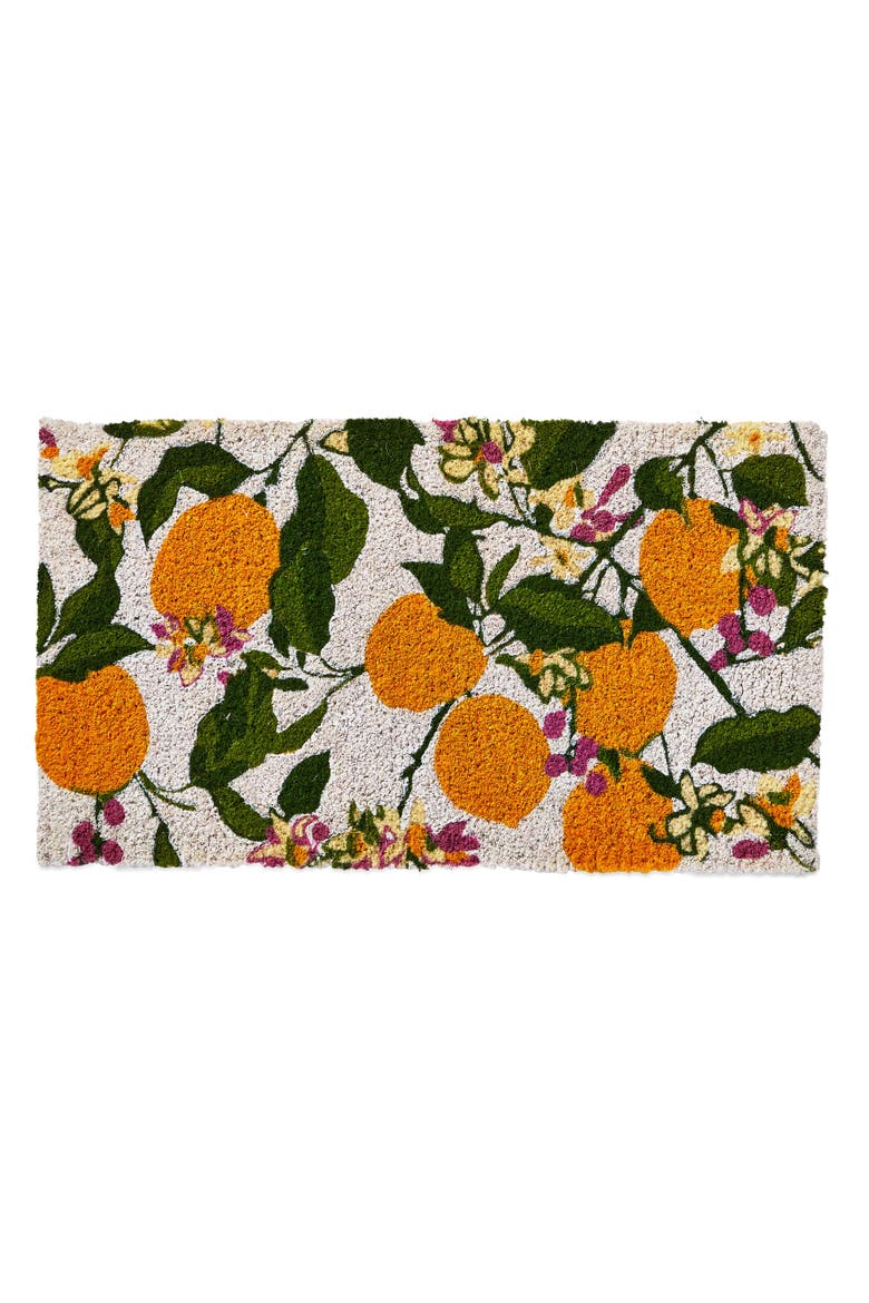 Lemoncello Coir Mat Rectangle Indoor Outdoor Welcome Mat, Main, color, Yellow