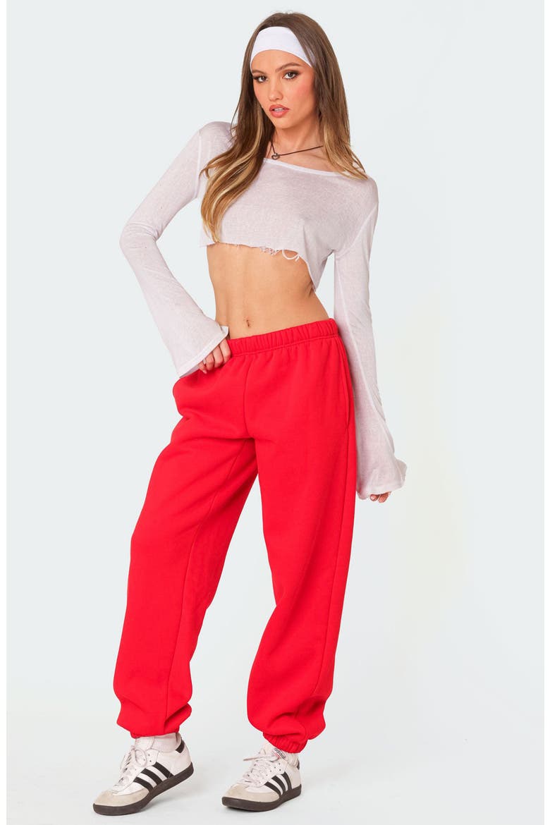 Clark Oversize Sweatpants, Alternate, color, RED