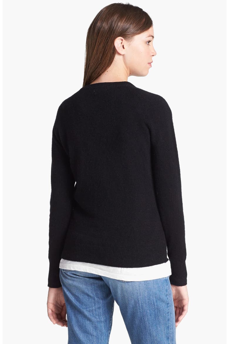 Long Sleeve Crewneck Cashmere Sweater, Alternate, color, BLACK