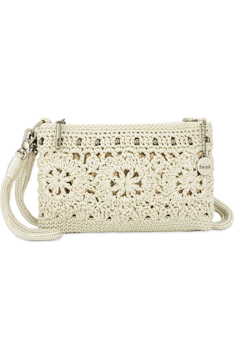 The Sak Vita Hand Crochet Crossbody Wristlet, Alternate, color, Natural Medallion
