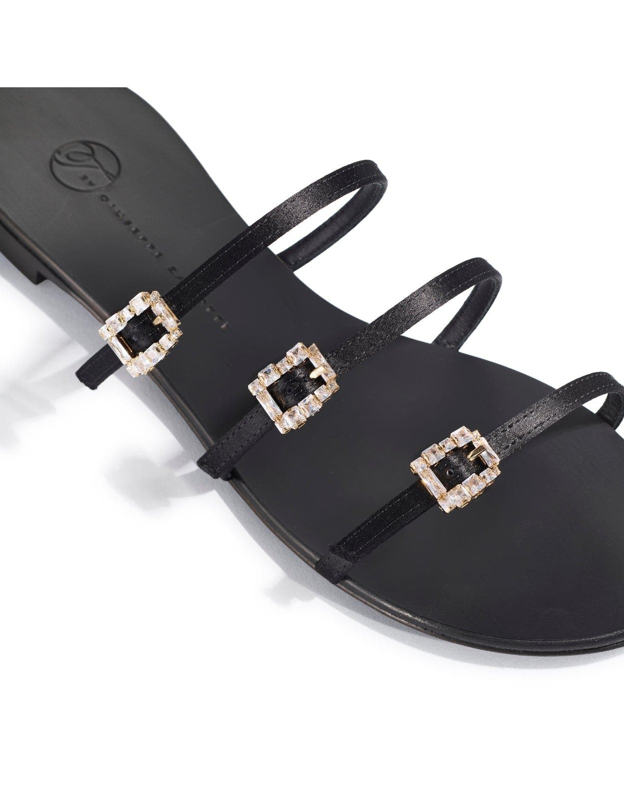 Eclipse Satin Flat Sandals, Alternate, color, Black