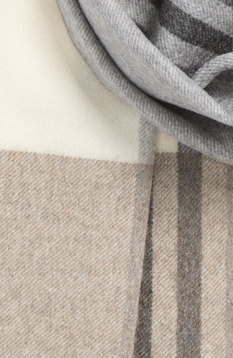 Andrew Stewart Colorblock Cashmere Scarf, Alternate, color, Black