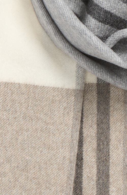 Andrew Stewart Colorblock Cashmere Scarf In Gray