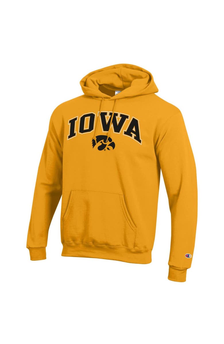 Champion Men's Champion Gold Iowa Hawkeyes Arch Over Logo Pullover Hoodie, Alternate, color, Gold