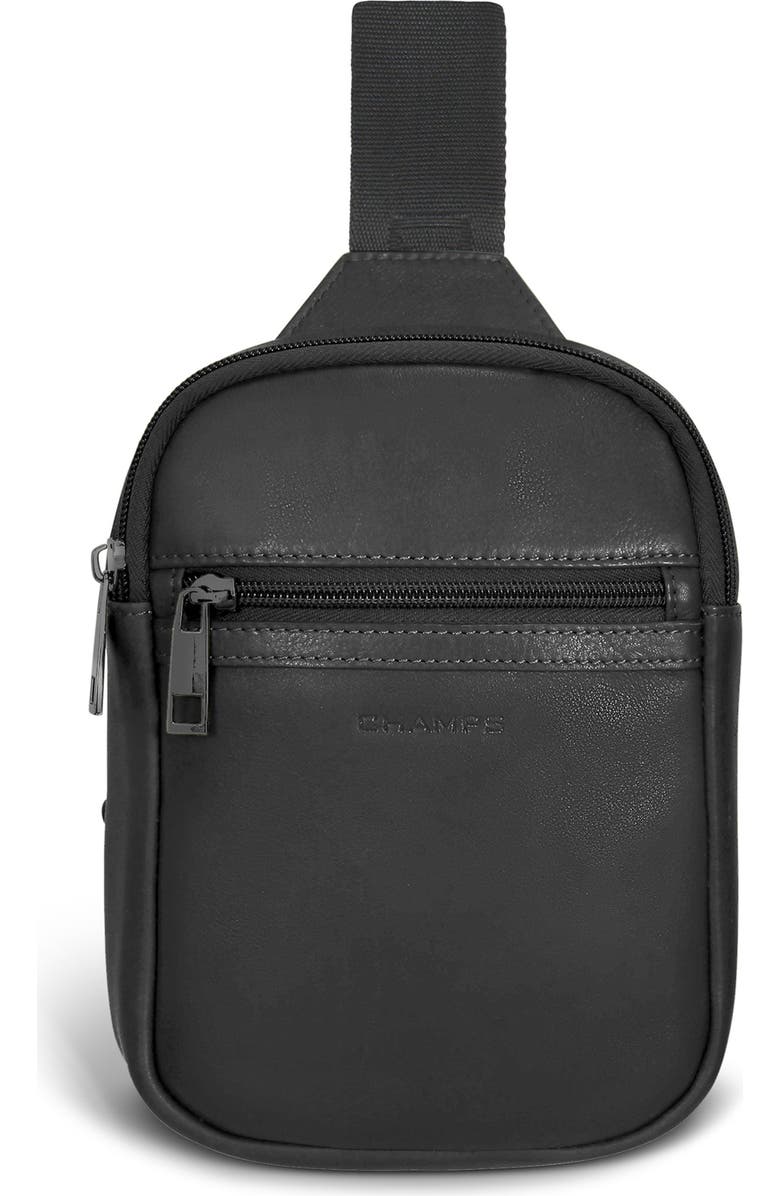 CHAMPS Onyx Leather Holster Sling Bag, Main, color, Black