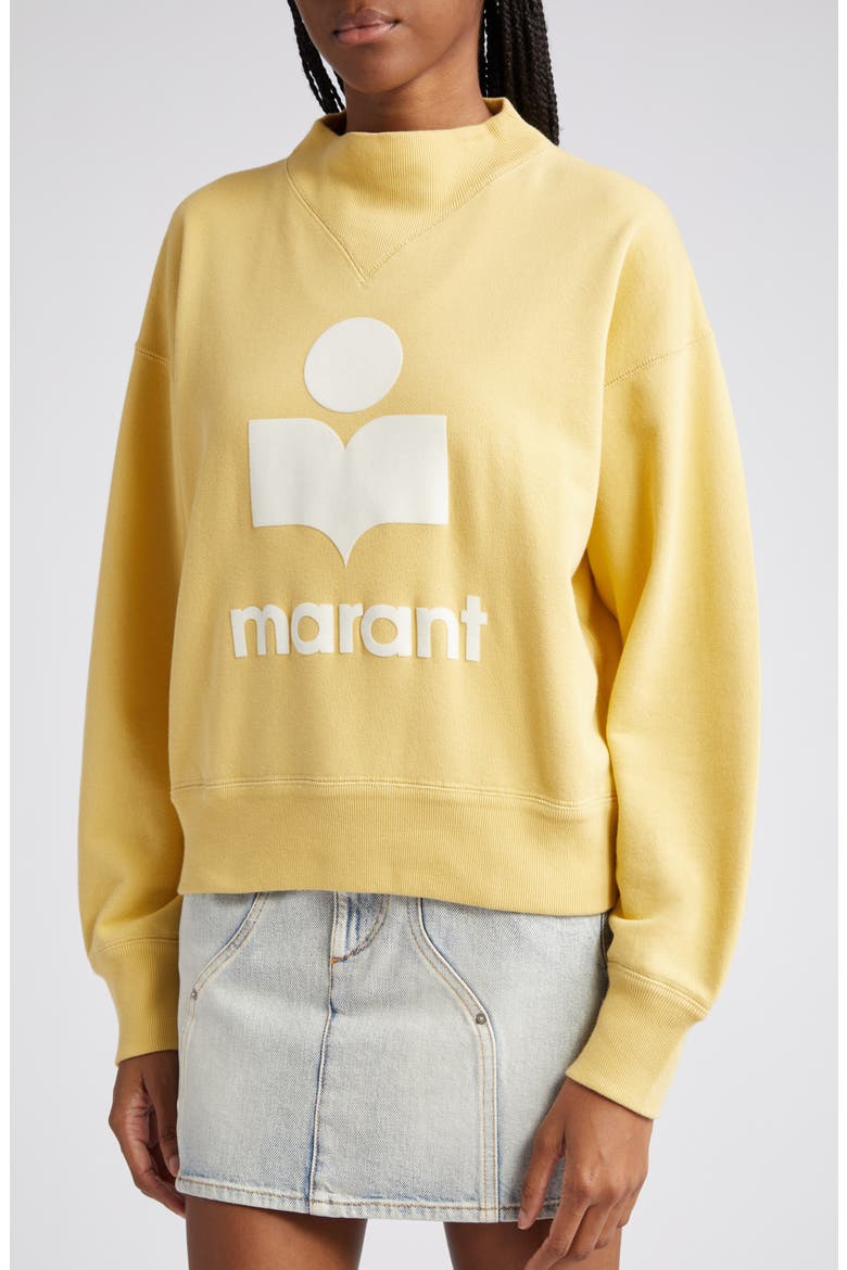 Moby Mock Neck Logo Graphic Sweatshirt, Alternate, color, SUNLIGHT/ ECRU