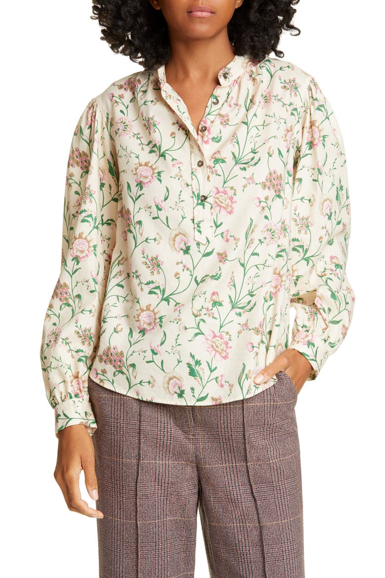 Wild Peony Top, Main, color, PALE HONEY COMBO