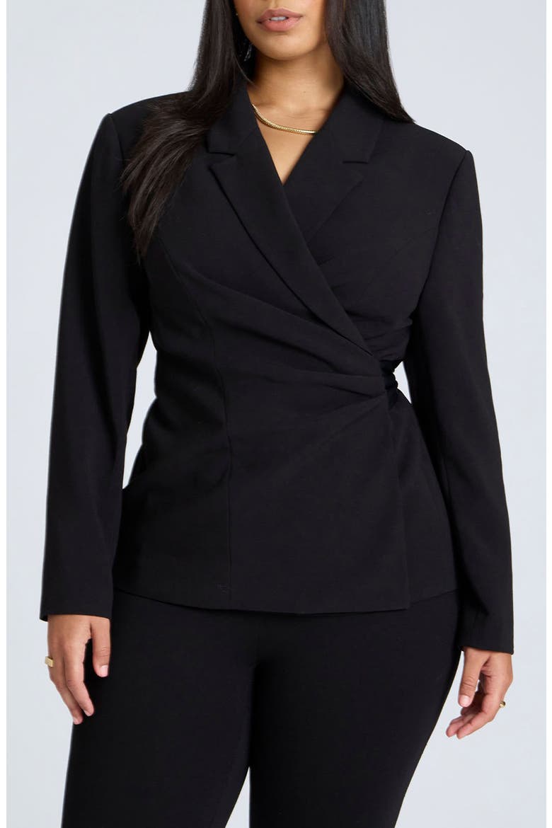 Wrap Blazer, Main, color, BLACK