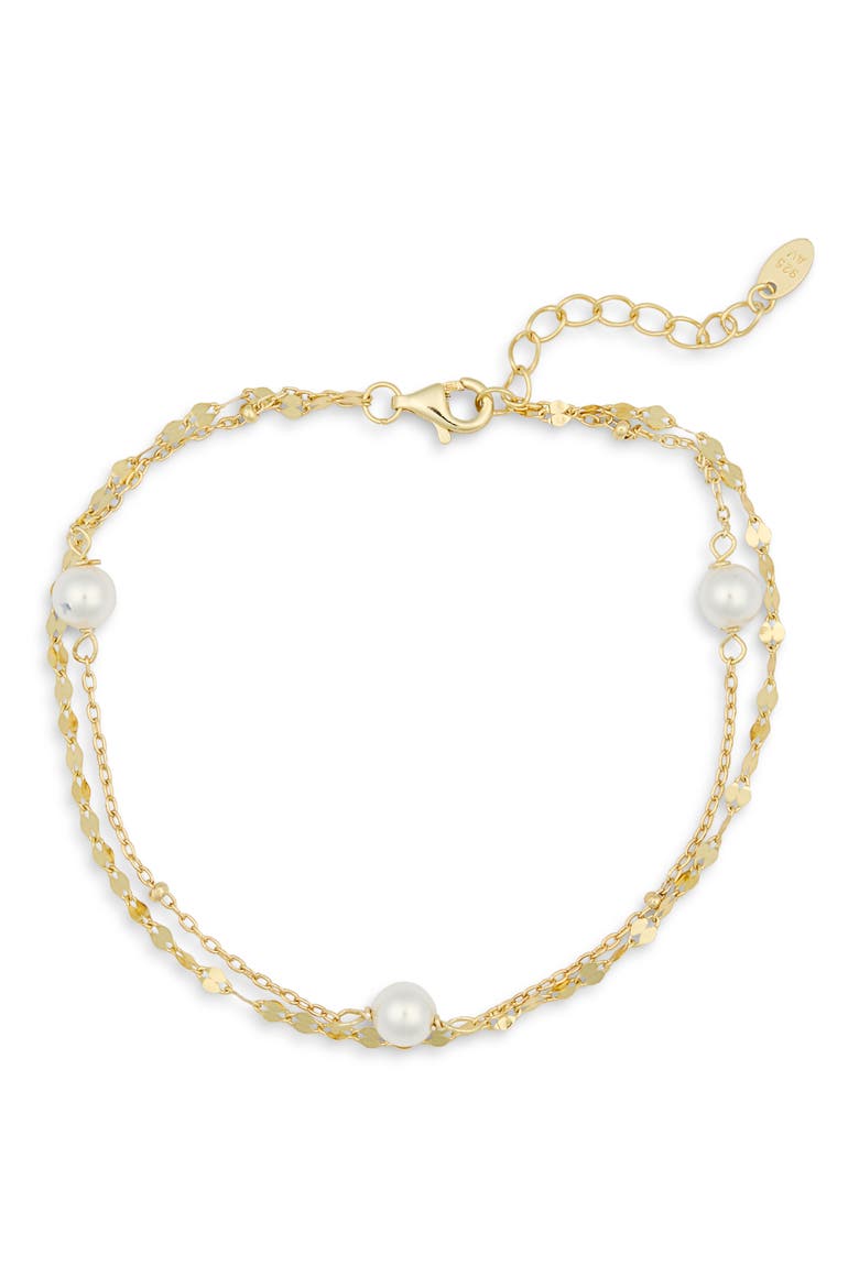 Freshwater Pearl Double Chain Bracelet, Main, color, GOLD