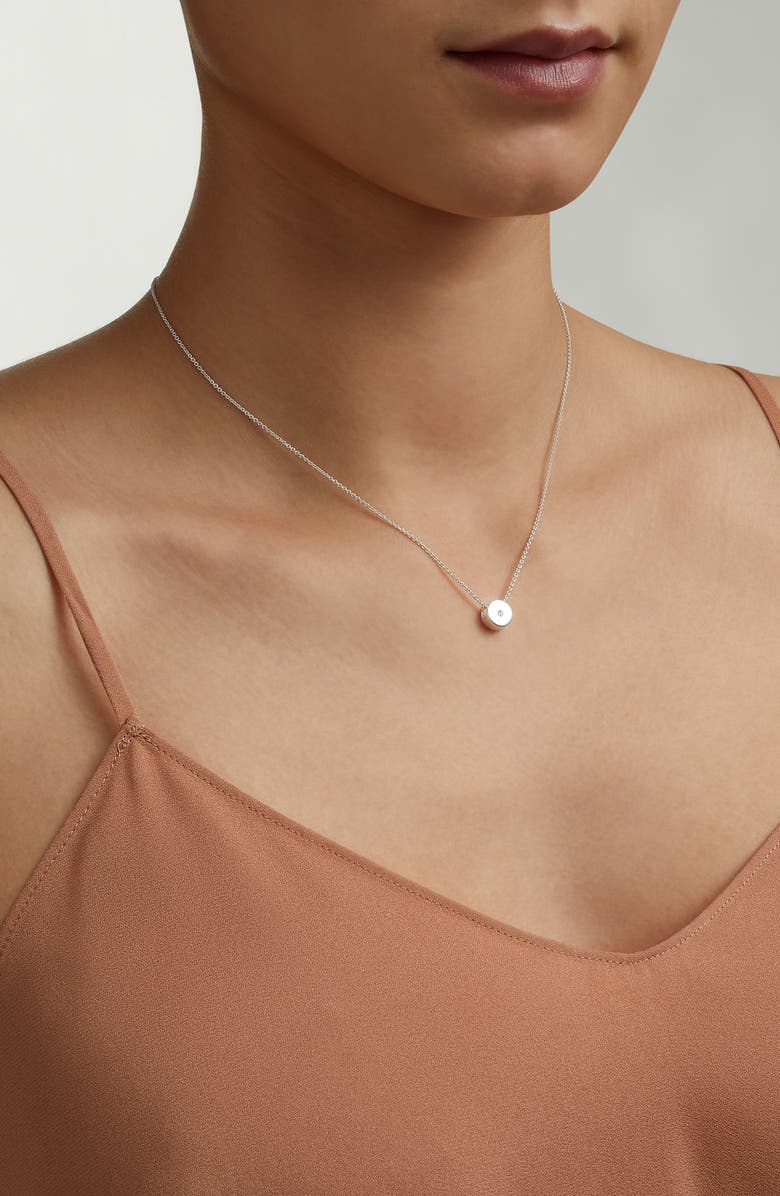 Monica Vinader Linear Solo Diamond Pendant Necklace, Alternate, color, Silver