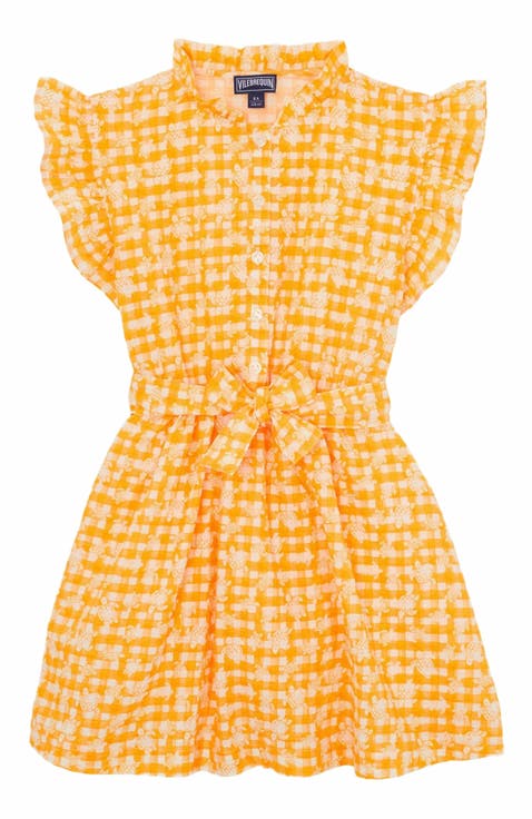 Kids' Turtle Vichy Cotton Dress