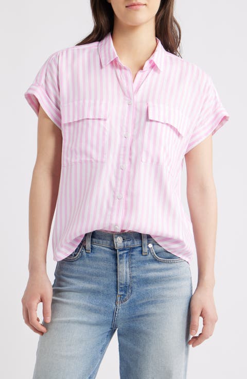 Kaiana Stripe Short Sleeve Button-Up Shirt