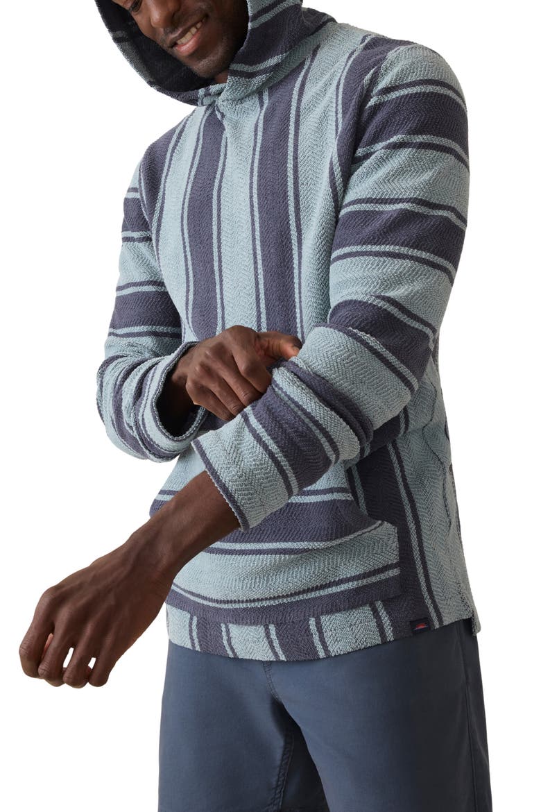 Whitewater Stripe Organic Cotton Blend Hoodie, Alternate, color, TEAL CHANNEL STRIPE