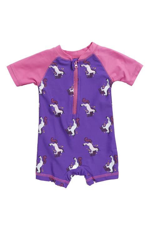 Baby One-Piece Rashguard, UPF 50+ Sun Protection Swimwear