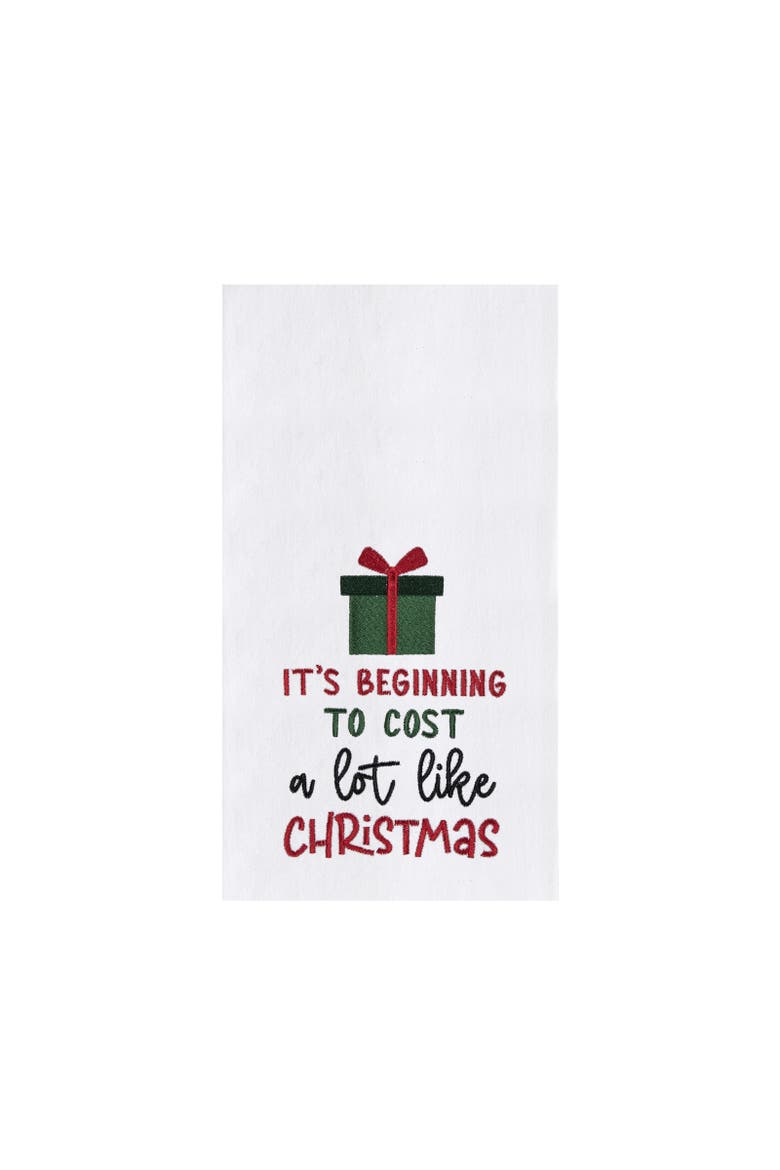 Cost Like Christmas Funny Phrases Embroidered Gift Towel, Main, color, Green