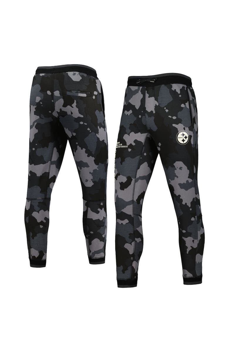 THE WILD COLLECTIVE Unisex The Wild Collective Black Pittsburgh Steelers Camo Jogger Pants, Main, color, Black