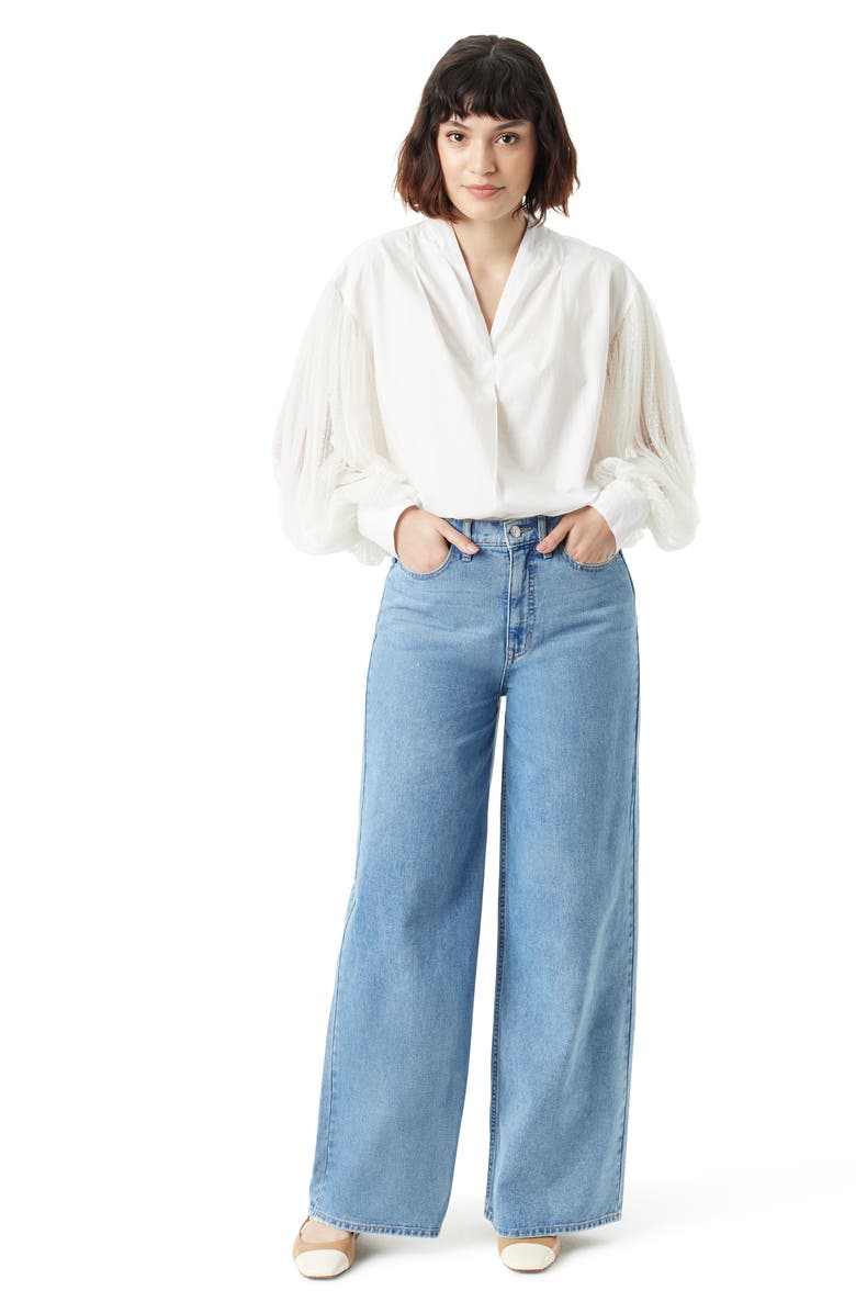 Sam Edelman Marilyn Clip Dot Sleeve Oversize Top, Alternate, color,