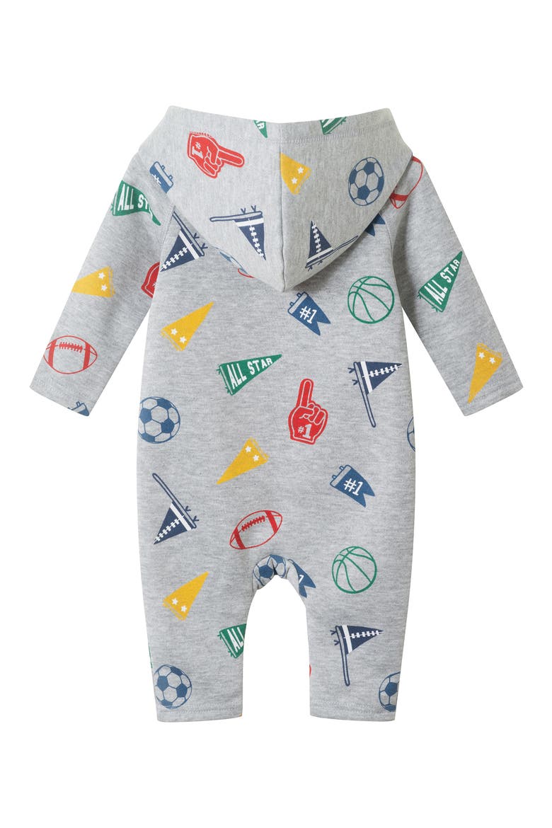 Kids' French Terry Hooded Romper, Alternate, color, GREY