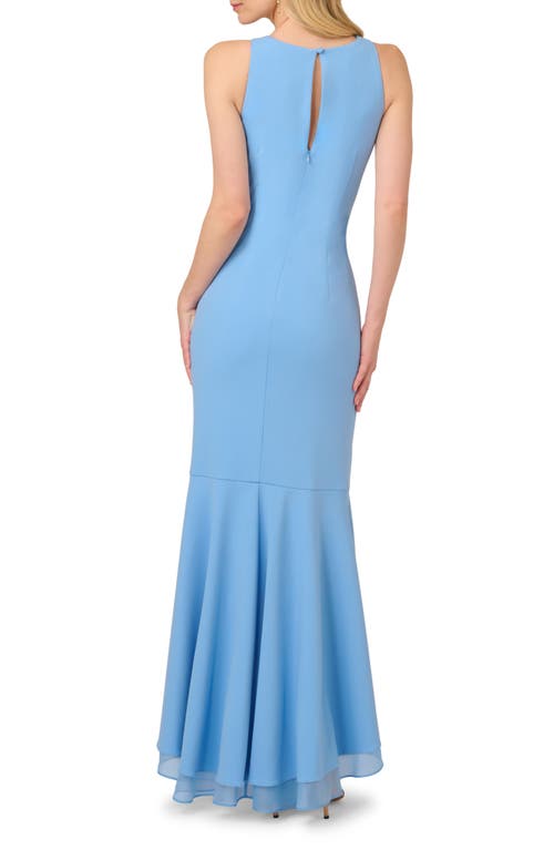 ADRIANNA PAPELL ADRIANNA PAPELL RUFFLE CREPE MERMAID GOWN