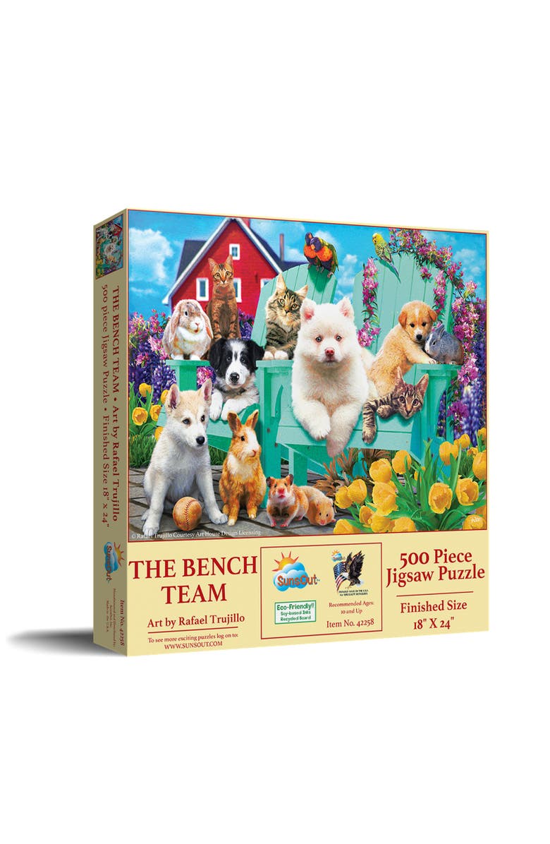 Sunsout The Bench Team 500 piece Jigsaw Puzzle for Adults, Main, color, Multicolor