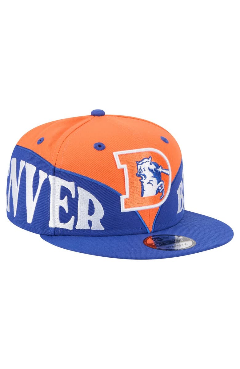 New Era Men's New Era  Orange/Royal Denver Broncos Split 9FIFTY Snapback Hat, Main, color, 