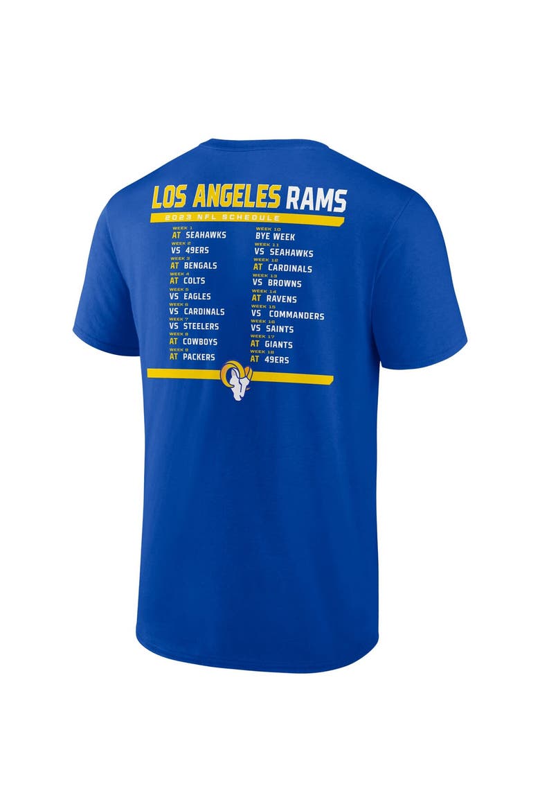 Men's Fanatics Branded Royal/White Los Angeles Rams Two-Pack 2023 Schedule T-Shirt Combo Set, Alternate, color, Royal