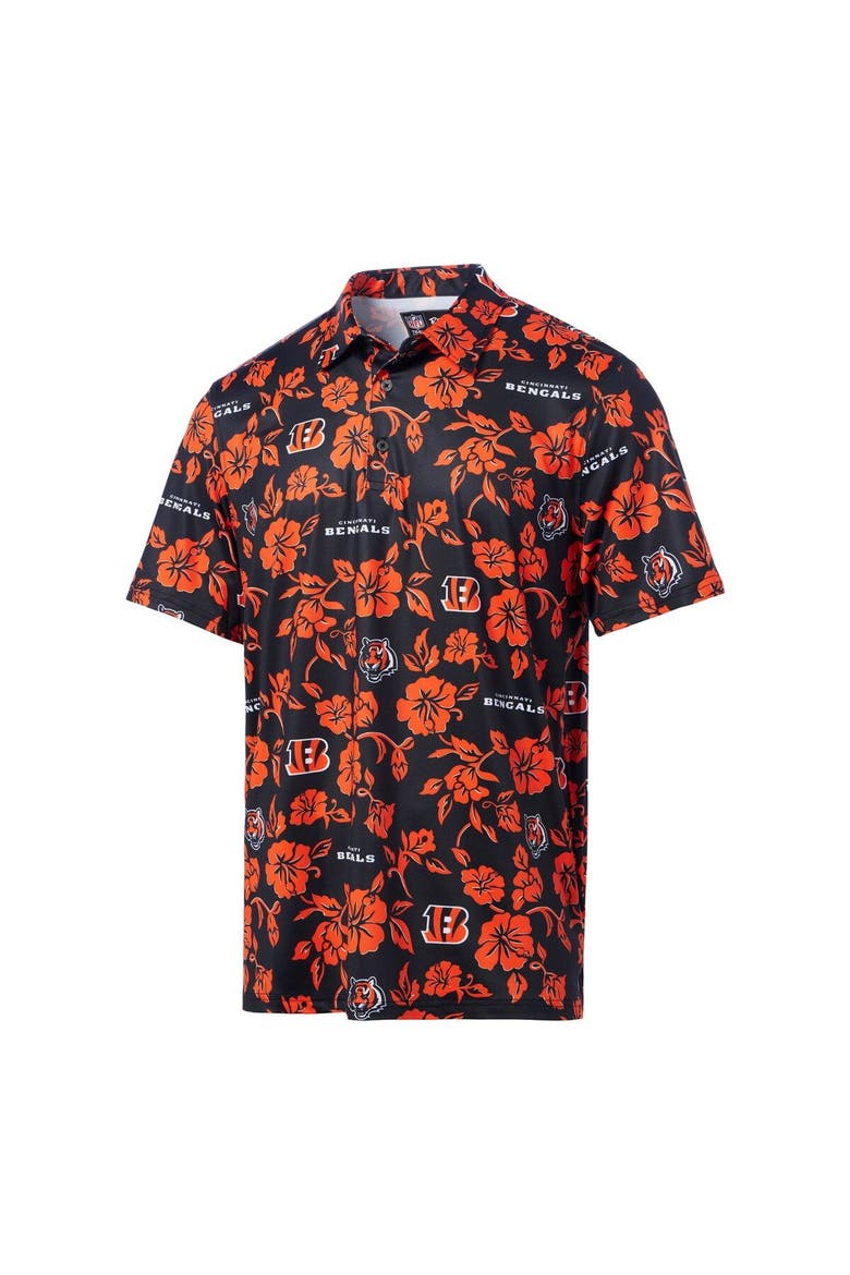 Men's Reyn Spooner Black Cincinnati Bengals Pua Performance Polo, Alternate, color, Black