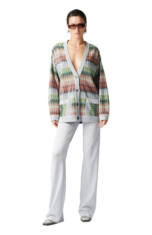 Missoni Straight Trousers In Lamé Viscose In Silver